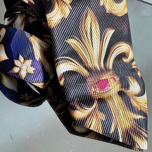 Fleur de Lis Bejeweled Ruby Gold Tie Mans Mens Neckwear Baroque Gift NWT Novelty